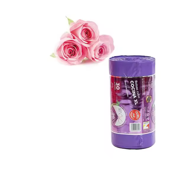 UD - Rollo de 20 Bolsas de Basura morados Perfumados 57x65 cm con autocierre  - PACK 1/4/8/16Rollos | Resistentes y Prácticas para Hogar y Oficina - 1