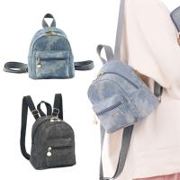 Mochila De Denim Para Mujer Estilo Última Moda Bolsa Escolar Pequeña Mini Rucksack Para Estudiantes Material Principal Lona Con Lining De Poliéster - details 0