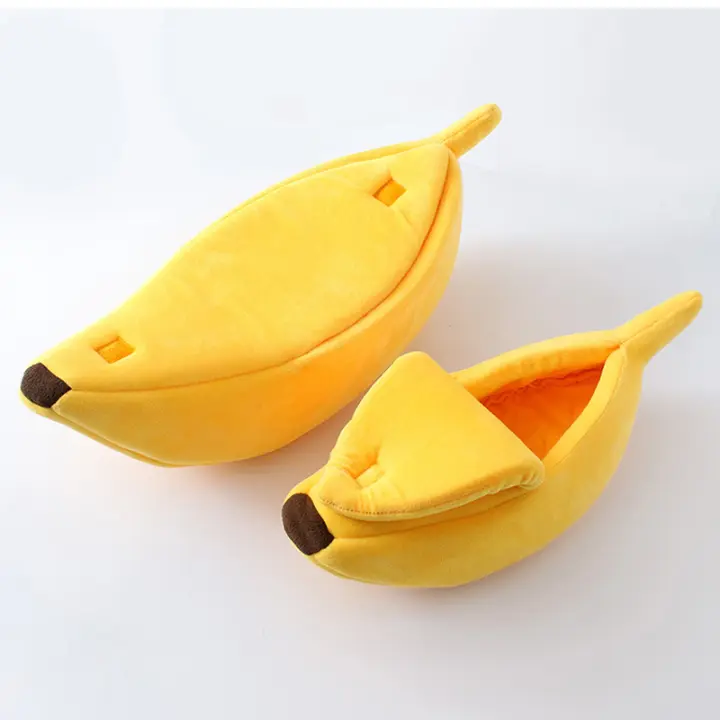 Cama De Gato En Forma De Plátano Casa Divertida Y Acolchada Para Mascotas Duradera Y Portátil Almohadilla De Perro Multicolor - 1