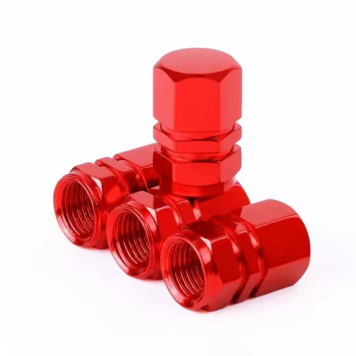 4Pcs Tapas De Válvula De Neumáticos Para Ruedas De Coche De Aluminio Resistente Al Agua Accesorios Para Automóviles Y Motocicletas - 1