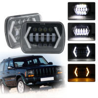 Faros LED Impermeables 90W 7x6'' 5X7" Para Jeep YJ Cherokee XJ Trucks Con DRL Blanco Y Señal De Giro Amarilla Compatible Con Modelos De 1990 a 2015 - details 2