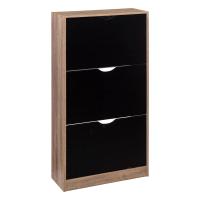 ARISE SHOP-Zapatero 3 Cajones Negro,Zapatero de madera moderno, zapatero entrada recibidor, mueble zapatero para pasillo,60×23,3×119,5cm - details 0