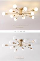 Luz De Techo De Hierro Forjado Nórdico Moderna Para Sala De Estar Comedor Estudio Dormitorio Con Multiple Cabeza Iluminación Fixtur - details 4