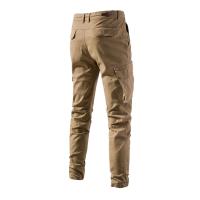 Nuevos pantalones casuales de algodón para hombres de primavera, pantalones de color sólido con múltiples bolsillos versátiles de negocios transpirables para hombres - details 5