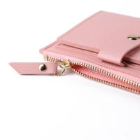 Cartera De Cuero Moda Para Mujer Mini Monedero Con Bolsillo Para Tarjetas Cierre De Cremallera Estilo Casual Colorido - details 3