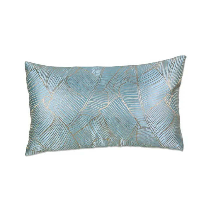 Cojin 50*30 azul claro hojas 300gr nelu  Material: Poliester Medidas (Ancho*Alto*Fondo): 50*30*8Presume de casa - 1