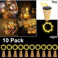 Luces De Vino Solar Con 20LED Y Cadena De Luces De Cobre Forma De Tapa De Vino Decoración De Jardín Fiesta Boda Navidad IP65 Auto-Contenida Fuente De Alimentación Solar - details 3