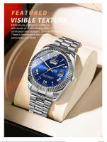 Reloj De Pulsera De Lujo Para Hombre Quadrícula Impermeable Con Fecha Y Semana Luminoso Acero Inoxidable Deportes 2024 Nuevo - details 9