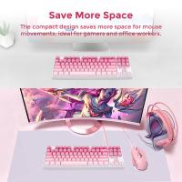 Teclado mecánico con cable Redragon K576W-GP DAKSA TKL de 87 teclas con tapas de teclas PBT degradado interruptor rojo - details 4