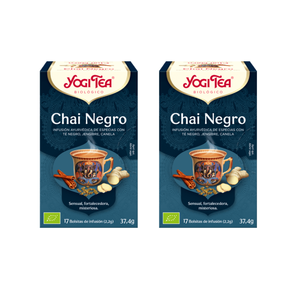Té Chai Negro  Packs 2   Yoga para la consciencia  17 bolsitas de infusión  YogiTea