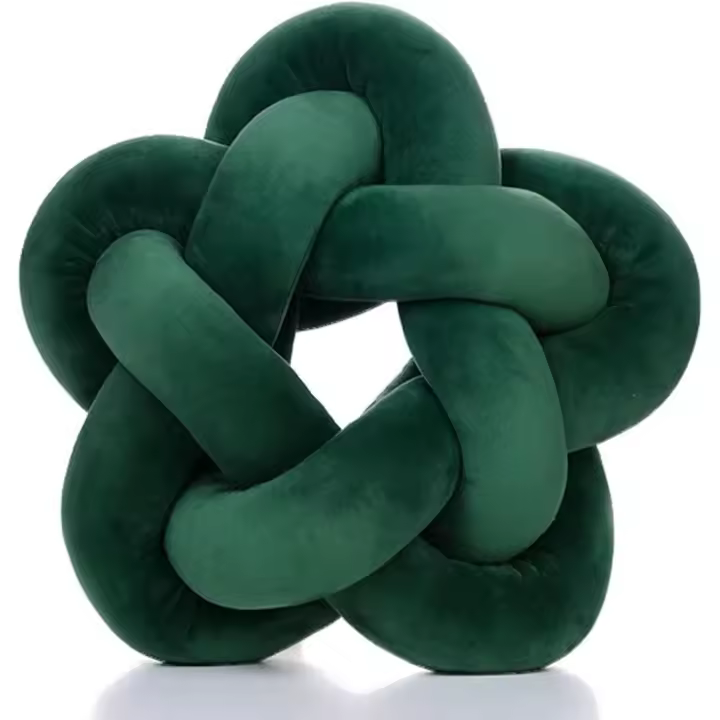 Cojín de peluche con nudo hecho a mano, suave, con forma de estrella, para sofá, lumbar, para decoración del hogar y la oficina, 32 cm - 1
