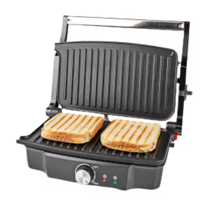NEDIS PARRILLA DE CONTACTO | 1500 W | CONTROL DE TEMPERATURA AJUSTABLE | ACERO INOXIDABLE / PLASTICO - 1