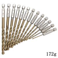 Juego De 13 Piezas De Brocas De Tornillo Hexagonal Platinadas Con Cabezal De Titánio Para Amoladora Eléctrica 1.5-6.5mm Herramienta De Perforación Y Reamado Para Madera - details 6