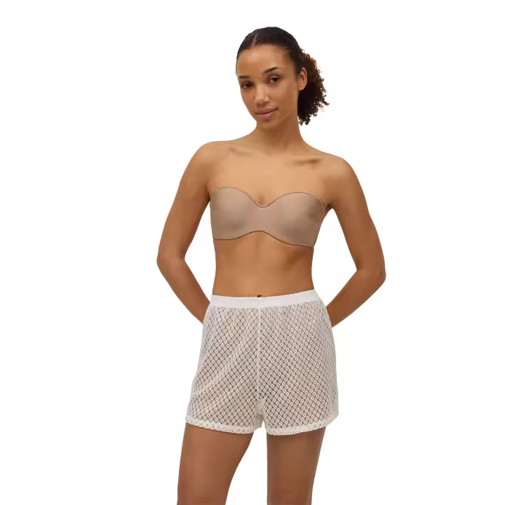 Ysabel Mora - Pantalón corto calado marfil - 1