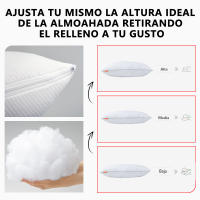 Almohada EasySpeed de Aloe Vera 70/ 80 / 90 cm, Fibra Sintética Esterilizada, Transpirable, Lavable y de Firmeza Media, Ideal para Todas las Posturas, Forma Ergonómica, Color Blanco - details 4