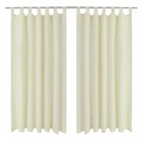 vidaXL 2 Cortinas Micro-Satinadas Trabillas Separador, 140 x 245 cm Color Crema,  Burdeos,  Negro y mas - details 0