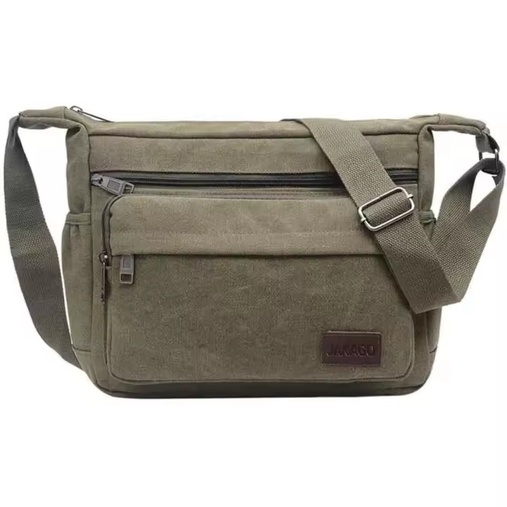 Bolso bandolera impermeable de 13 pulgadas, Bolso bandolera de Lona con múltiples bolsos para hombre, Bolso informal y Ligero para fishing al Aire Libre y acampada - 1