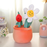 Juguete De Algodón PP De Suculentas Suaves Y Bonitas Para Decoración De Jardín Regalo Creativo De Plantas De Algodón Con Margaritas Y Tulipes Para Niños - details 2