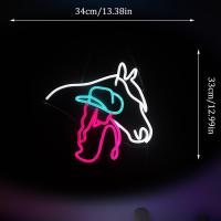 Cartel De LED En Forma De Cabeza De Caballo Para Cowgirl Decoración De Pared Artística Para Campo Equestre Granjas Juegos Habitaciones De Barra - details 5