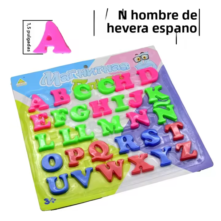 29pcs Letras Españolas Magnéticas Para Nevera Juguetes De Aprendizaje Temprano Para Niños Decoración De Habitación Edad Recomendada 6-12 Años Material Plástico - 1