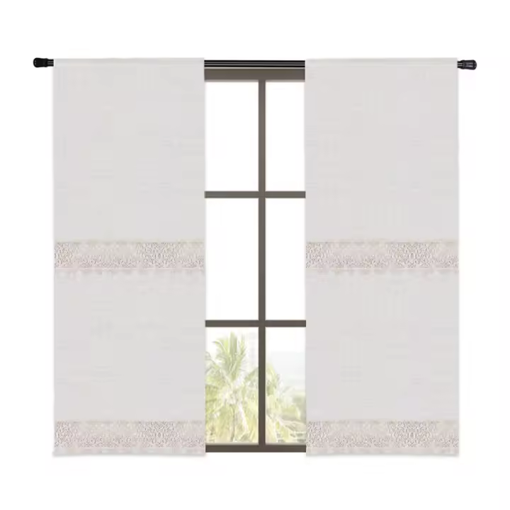 Cortina - 60x150x2p Cortinas PequeñAs De Encaje Italiano Soluble En Feng Shui - Beige, 2 Piezas, Adecuadas Para Dormitorio Y Sala De Estar, Cortinas Filtrantes De Luz 2025 Nuevo Caliente - 1