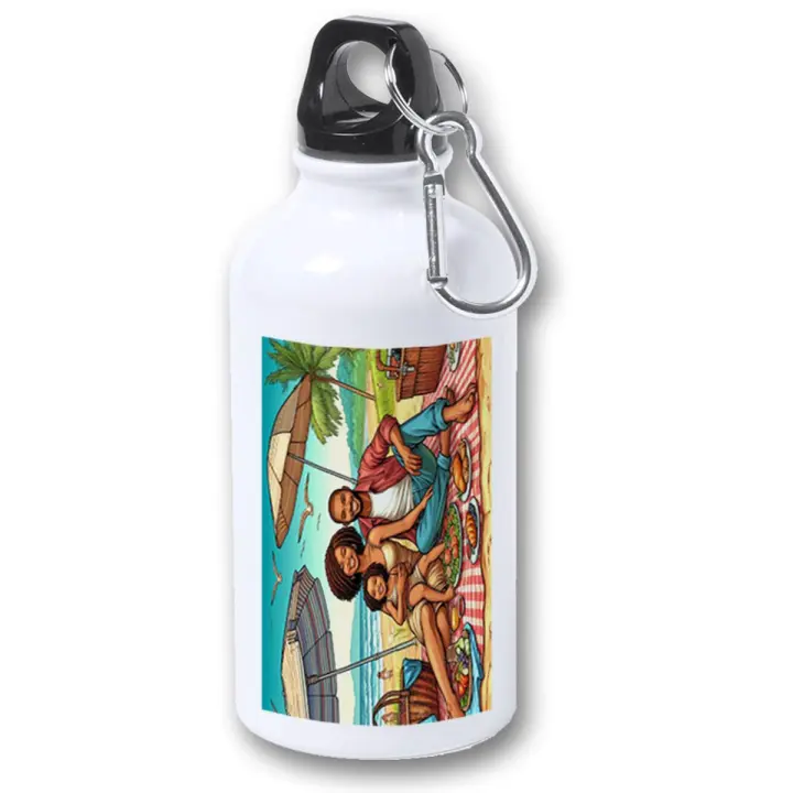 MERCHANDMANIA BIDON 400ML METALICO picnic playa familia fiesta verano amigos para viaje y deporte - 1