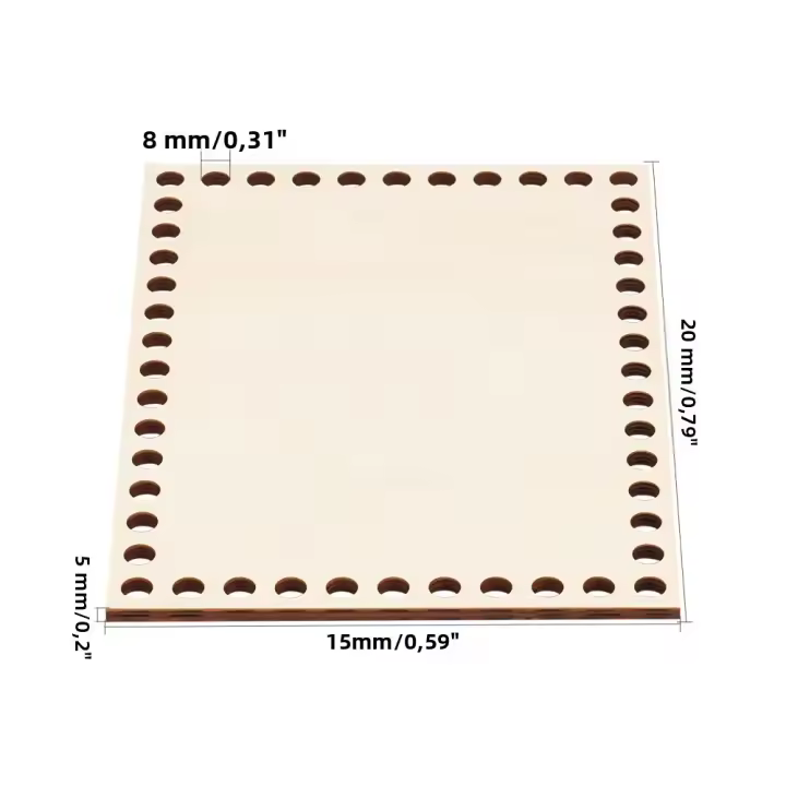 Base De Madera Natural Para Bolsa Oval 13.7x9.8"/35x25cm Para DIY Tejer Y Crochet Almacenamiento De Hilo Forma De Sílex - 1