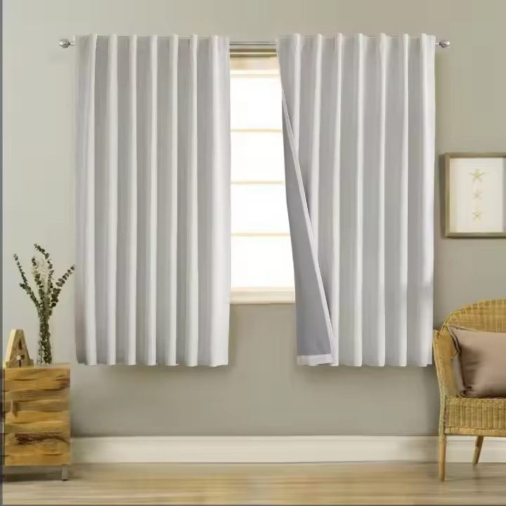 Joydeco 100% Cortinas Opacas 2 Piezas, 140x245 CM Lino Cortinas Dormitorio con Pasadores Anti Luz Cortina Termica Aislantes Frio y Calor para Salon - 1