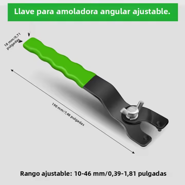 Llave De Desmontaje Ajustable Para Amoladora Angulada 10-46mm Con Mango Cubierto De Goma Herramienta Para Cambiar Disco De Amolado - 1