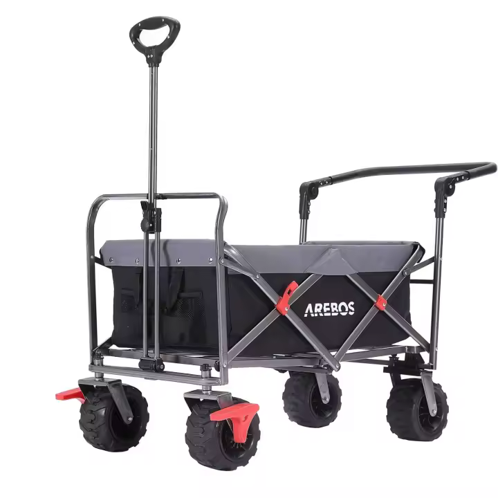 AREBOS Carro de Mano Plegable con Pértiga Telescópica Carga 100 Kg - Ideal para Acampadas y Excursiones - 1