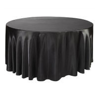 Mantel De Seda Redonda En Color Sólido Con Borde Hemizado Para Bodas Fiestas Restaurante Banquete Decoración De Mesa - details 5