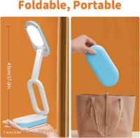 Lámpara de escritorio inalámbrico recargable, lámpara de mesa LED regulable, batería * 2 operado 2400mAh, lámpara de cabecera táctil, plegable/portátil/3 modos de luz - details 2