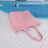 EILV - Bolso de Playa con Estilo Boho | Bolsa Transparente de Malla + Tejido Calado | Incluye Neceser | Multicolor - details 1