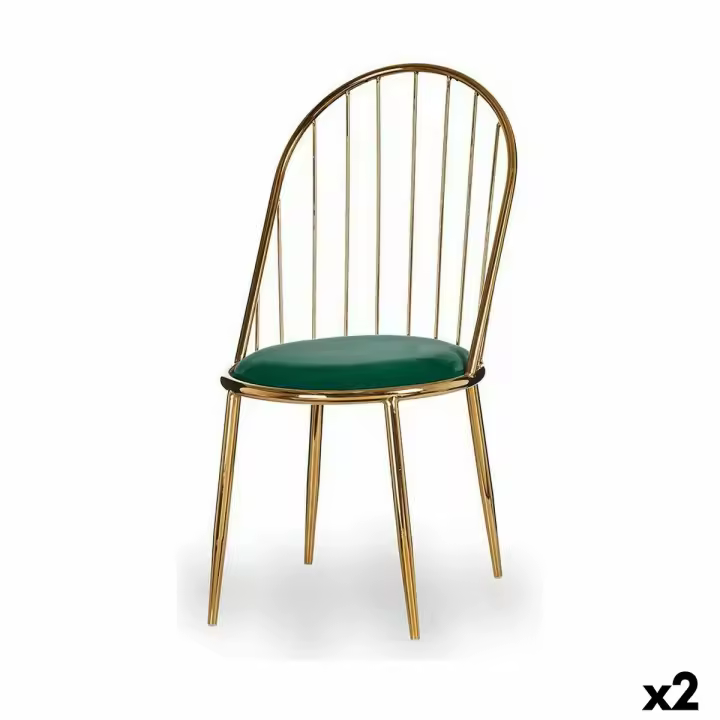 Silla Barras Verde Dorado 48 x 95,5 x 48 cm (2 Unidades) - 1