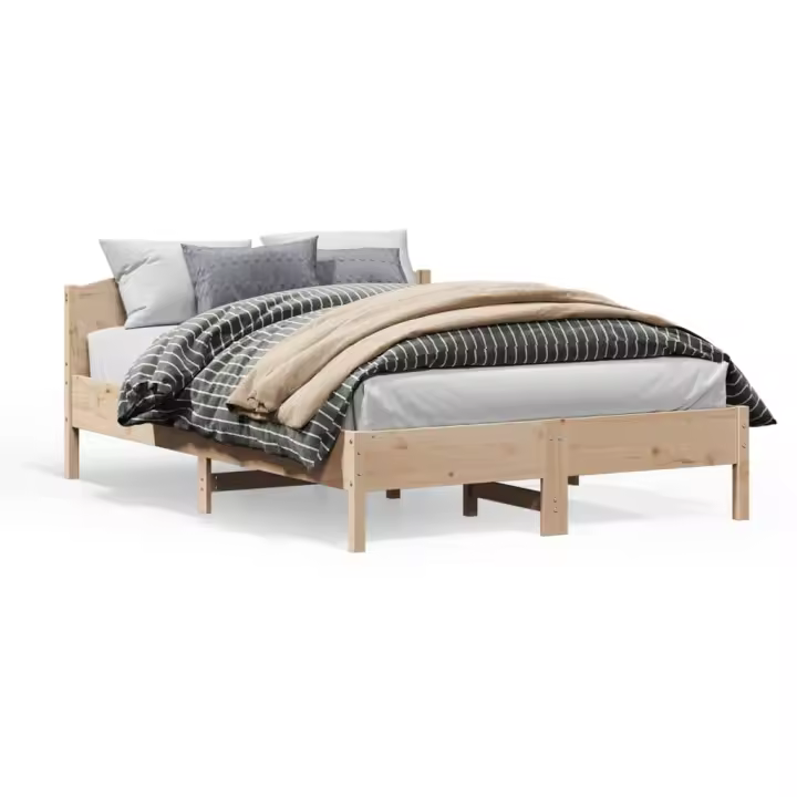 Estructura de cama sin colchón madera de pino maciza 120x200 cm - 1