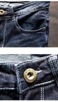 Jeans De Encaje Y Desgaste Para Hombre Corte Estrecho Elástico Algodón Moda Coreana Clásica Azul Negro Pantalones De Denim Para Calle Hip Hop Malestar Trousers - details 6