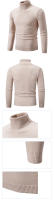 Suéter De Punto Para Hombre De Otoño En Color Sólido Estilo Callejero Transpirable Ajustado Mock Turtleneck Basic Termo - details 11