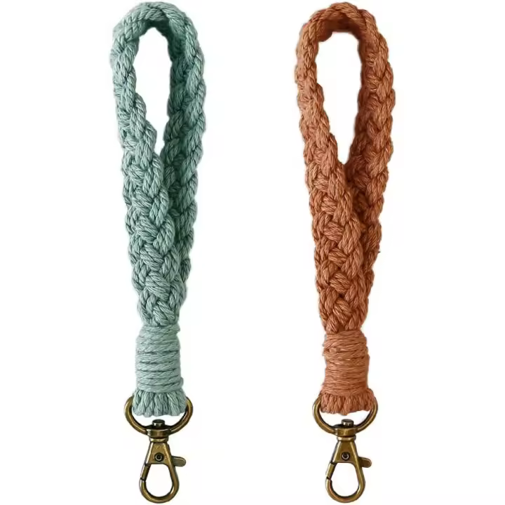 2 Piezas Llavero macramé Pulsera cordón Mujer cordón Corto Boho cordón - 1