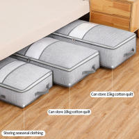 Nueva Bolsa De Almacenamiento Gris Grande Portátil Con Cierre De Doble Cara Y Ventana Transparente Para Organizar El Sótano Del Cama - details 0
