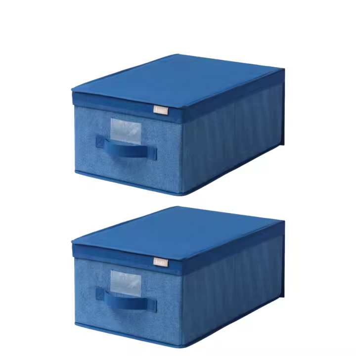 Cajas de almacenamiento de tela con tapa, Cosatto, 30 x 45 x 20 cm. 2 cajas para guardar ropa en el armario. - 1