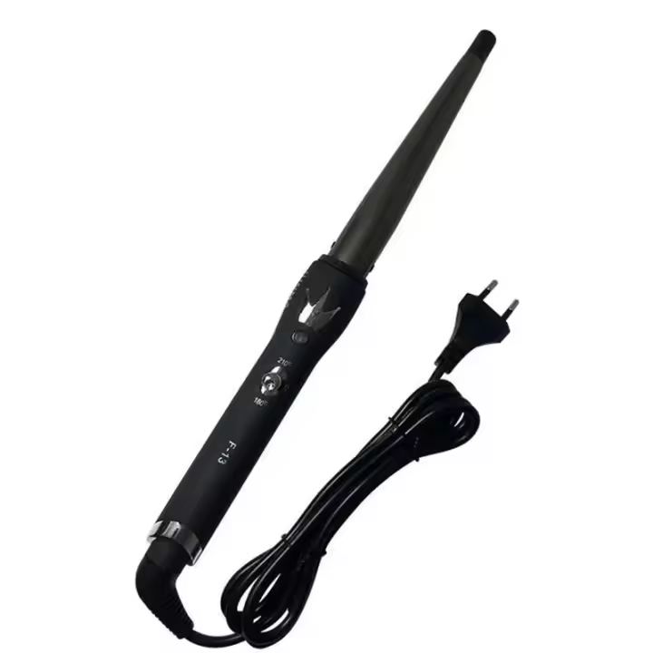 Rizadores De Cabello cónicos, máquina de rodillos, tubo único De cerámica esmaltado, cono De flor De pera, rizado eléctrico, 110-240 V - 1