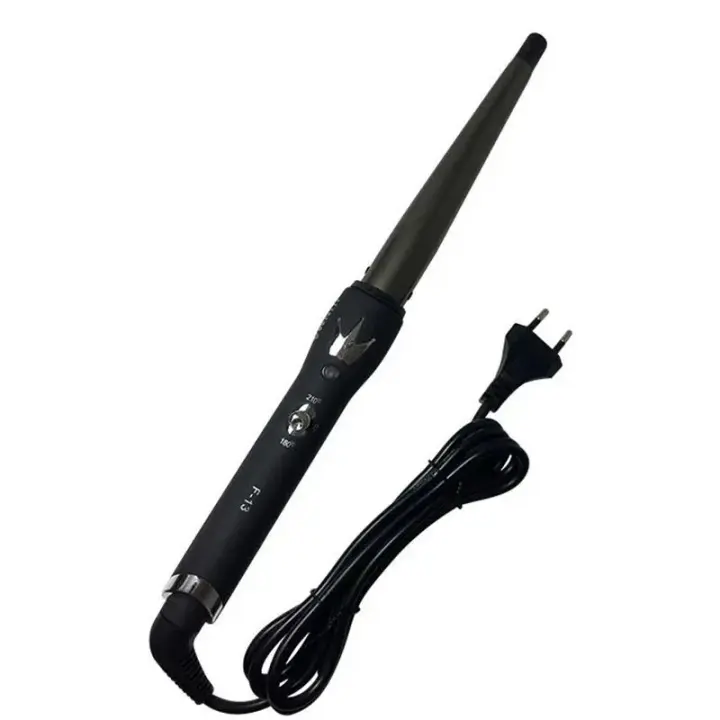 Rizadores De Cabello cónicos, máquina de rodillos, tubo único De cerámica esmaltado, cono De flor De pera, rizado eléctrico, 110-240 V - 1