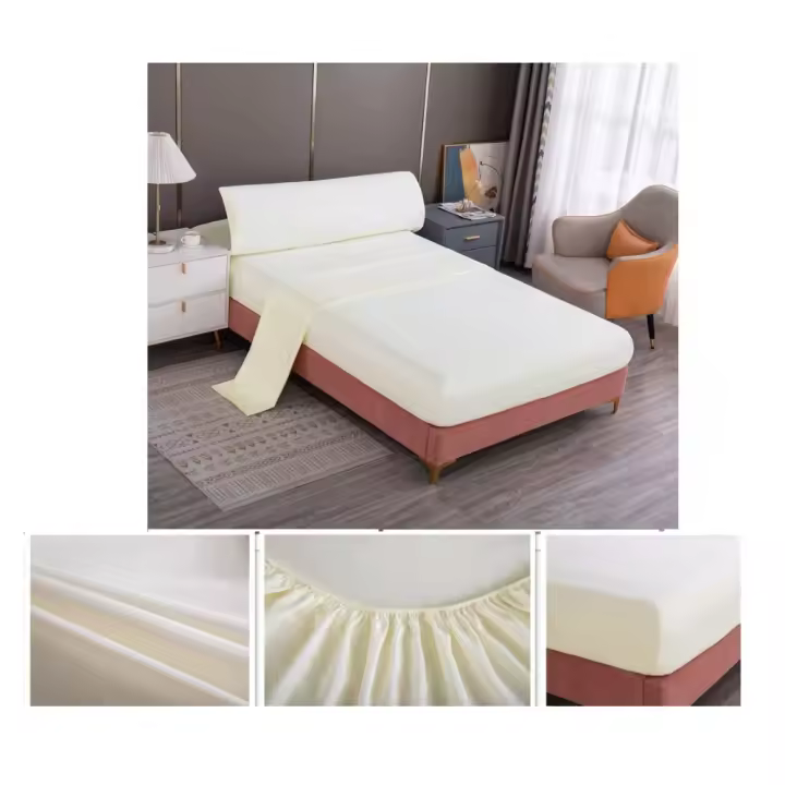 Juego de Sábana UNISEX colores lisos acabado de gran suavidad y no hacen bolas medidas 90 cm 105 cm 135cm 150 cm - 1