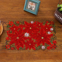 4PCS Telas De Mesa Navideñas Bordadas Y Impresas 28x43cm Para Fiestas Y Picnics Decoración De Mesa Pastoral Estilo Impermeable Poliéster/Celulosa - details 3