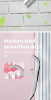 Varillas De Higienización Dental De Acero Inoxidable Palillos Para Dientes Con Hilo Reutilizable Y Duradero Herramienta De Limpieza Oral Para Adultos - details 5