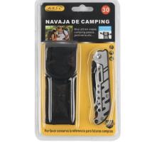 HUSL Navaja de Camping Plegable de Acero Inoxidable para Supervivencia Al Aire Libre y Senderismo en Color Negro - details 0