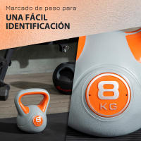 SPORTNOW Pesa Rusa 10 kg Kettlebell Revestimiento de PU y Relleno de Arena Mango Ancho para Entrenamiento Culturismo en Casa Gimnasio 22x16x26 cm - details 4