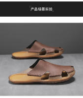 Sandalias De Cuero Para Hombre Talla Grande 46 48 Zapatos Clásicos De Verano Cómodos Para Caminar Al Aire Libre Mocasines Suaves Romanas - details 16
