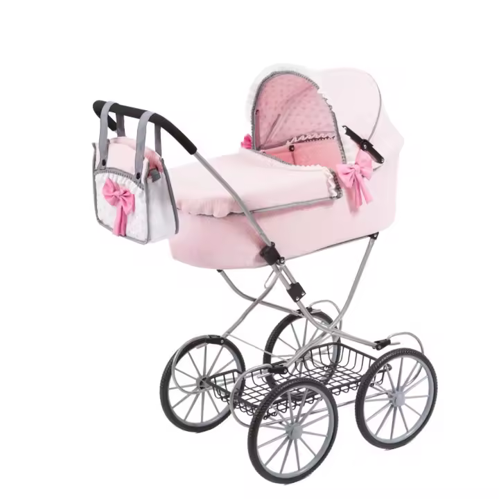 Coche Muñecas Dolls Pram Rosa 89x70x42 cm (Reig RER12151) - 1