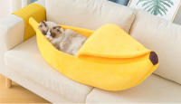 Cama Para Gato En Forma De Plátano Casa Divertida Y Acolchada Múltiples Colores Duradera Y Portátil Almohadilla Para Perro Accesorios Para Mascotas - details 0